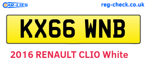 KX66WNB are the vehicle registration plates.