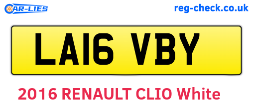 LA16VBY are the vehicle registration plates.