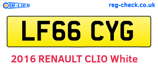 LF66CYG are the vehicle registration plates.