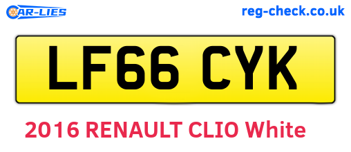 LF66CYK are the vehicle registration plates.