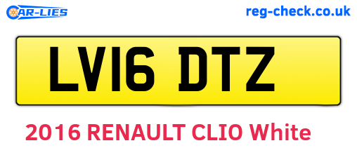 LV16DTZ are the vehicle registration plates.