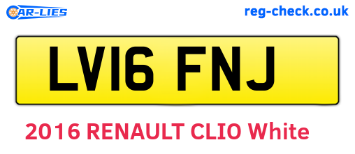 LV16FNJ are the vehicle registration plates.