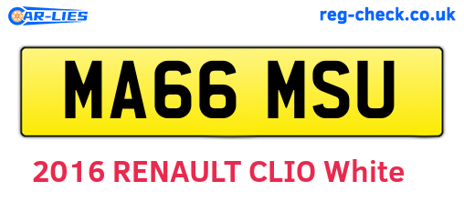 MA66MSU are the vehicle registration plates.