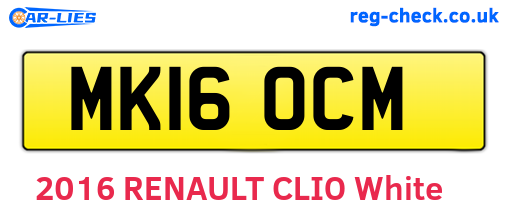 MK16OCM are the vehicle registration plates.