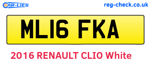 ML16FKA are the vehicle registration plates.