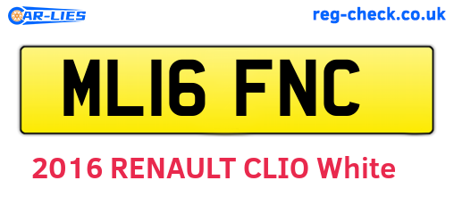 ML16FNC are the vehicle registration plates.
