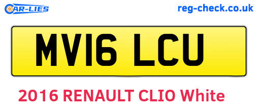 MV16LCU are the vehicle registration plates.