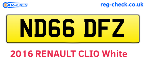 ND66DFZ are the vehicle registration plates.