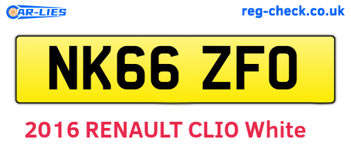 NK66ZFO are the vehicle registration plates.