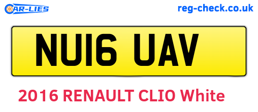 NU16UAV are the vehicle registration plates.