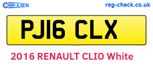 PJ16CLX are the vehicle registration plates.