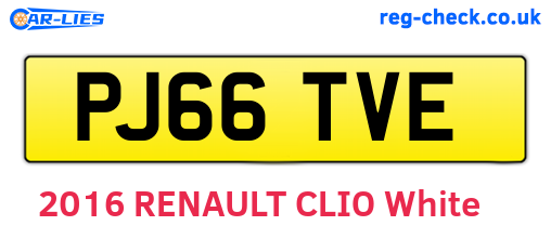 PJ66TVE are the vehicle registration plates.