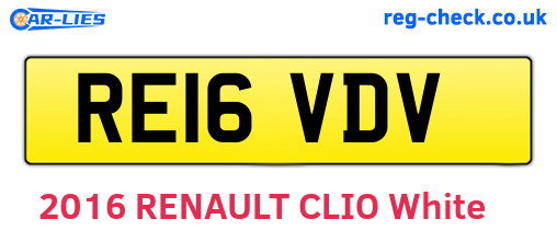RE16VDV are the vehicle registration plates.