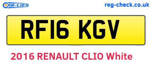 RF16KGV are the vehicle registration plates.