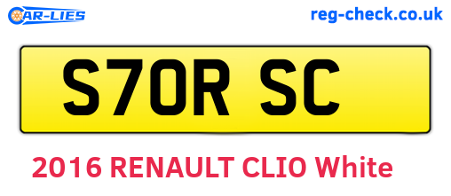 S70RSC are the vehicle registration plates.