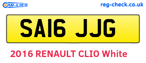 SA16JJG are the vehicle registration plates.