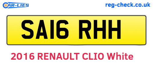 SA16RHH are the vehicle registration plates.