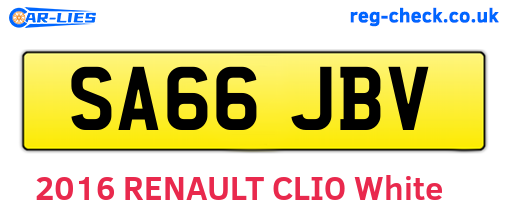 SA66JBV are the vehicle registration plates.