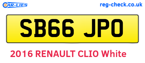 SB66JPO are the vehicle registration plates.