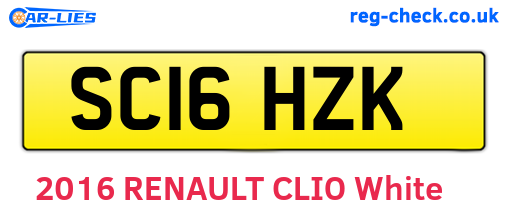 SC16HZK are the vehicle registration plates.