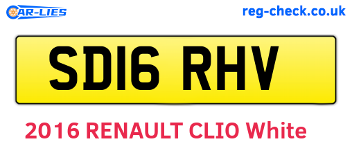 SD16RHV are the vehicle registration plates.