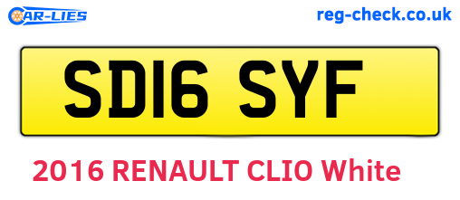 SD16SYF are the vehicle registration plates.