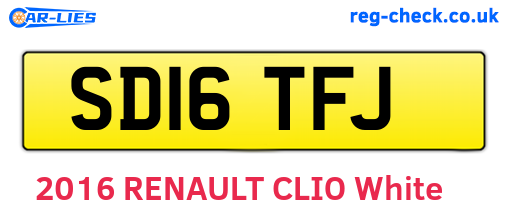 SD16TFJ are the vehicle registration plates.