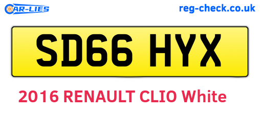 SD66HYX are the vehicle registration plates.