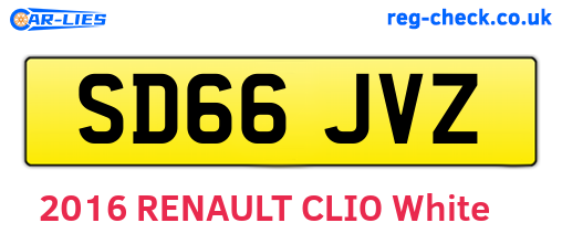 SD66JVZ are the vehicle registration plates.