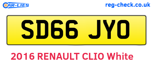 SD66JYO are the vehicle registration plates.