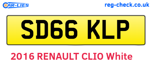 SD66KLP are the vehicle registration plates.