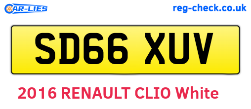 SD66XUV are the vehicle registration plates.