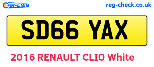 SD66YAX are the vehicle registration plates.