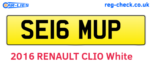 SE16MUP are the vehicle registration plates.
