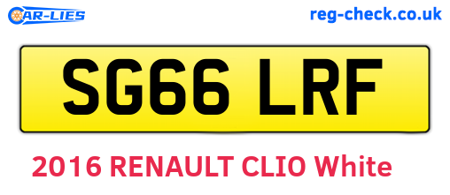 SG66LRF are the vehicle registration plates.