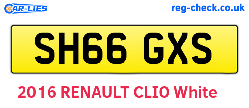 SH66GXS are the vehicle registration plates.