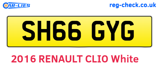 SH66GYG are the vehicle registration plates.