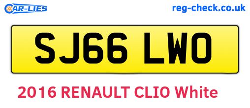 SJ66LWO are the vehicle registration plates.