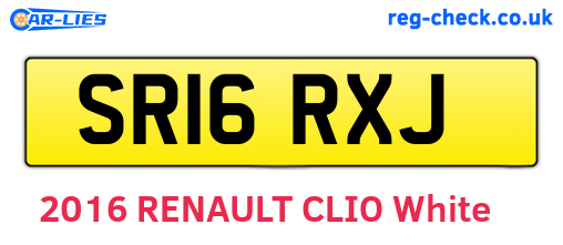 SR16RXJ are the vehicle registration plates.