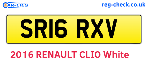 SR16RXV are the vehicle registration plates.