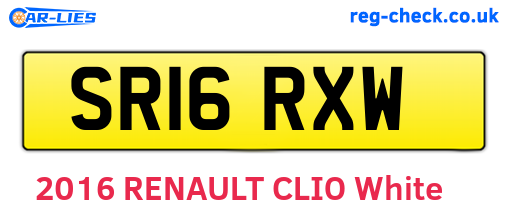 SR16RXW are the vehicle registration plates.