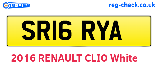SR16RYA are the vehicle registration plates.