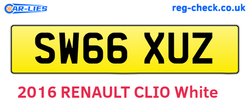 SW66XUZ are the vehicle registration plates.