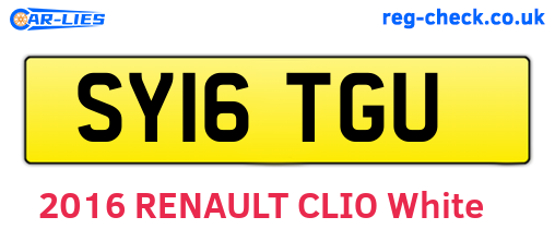 SY16TGU are the vehicle registration plates.