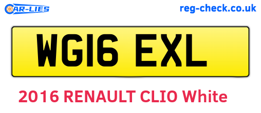 WG16EXL are the vehicle registration plates.