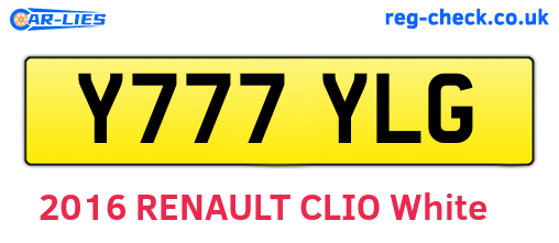 Y777YLG are the vehicle registration plates.