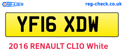 YF16XDW are the vehicle registration plates.