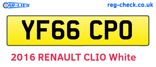 YF66CPO are the vehicle registration plates.