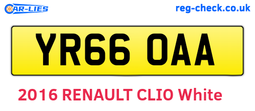 YR66OAA are the vehicle registration plates.