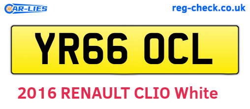 YR66OCL are the vehicle registration plates.